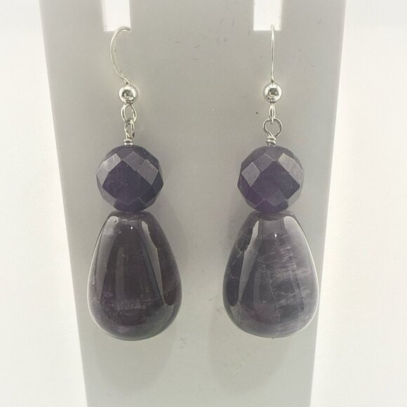 Jay King Earrings Amethyst Purple Beaded Dangle Drop Sterling Silver DTR - Picture 1 of 7